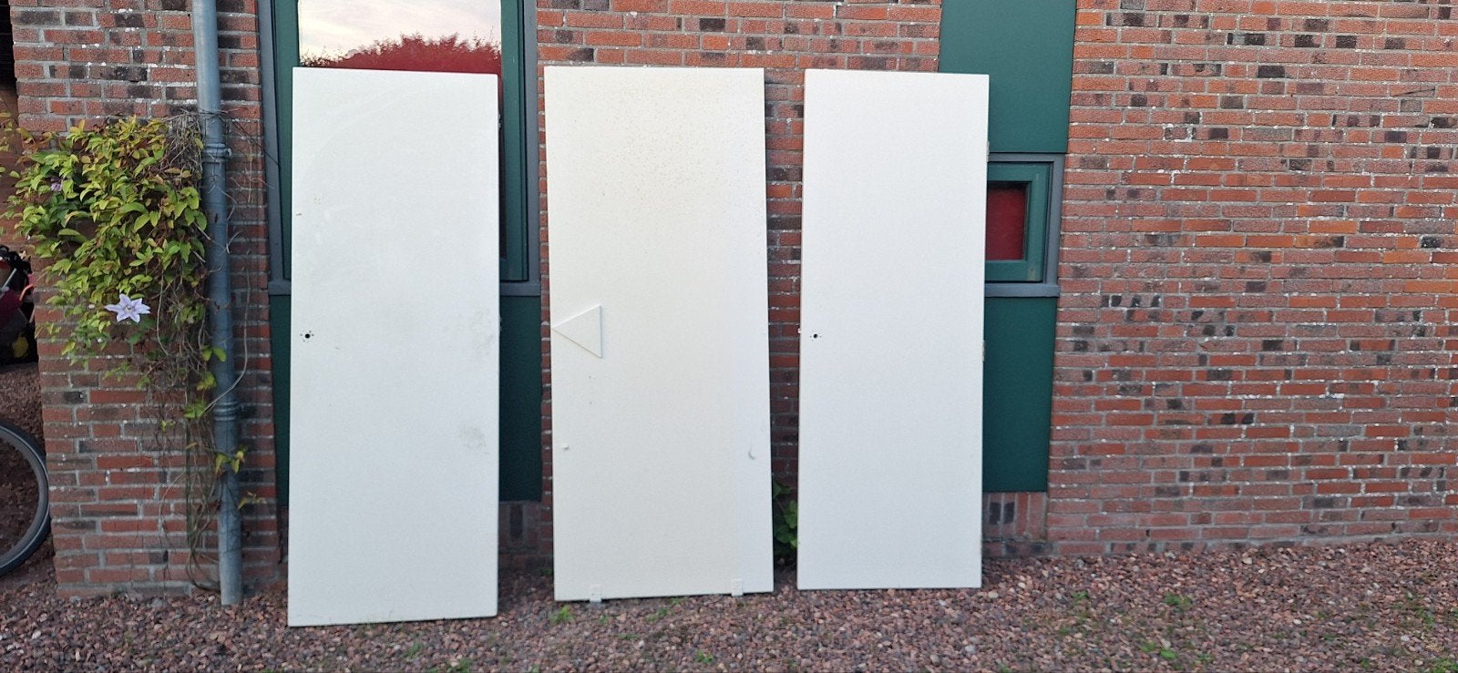 3 stompe zware binnendeuren, hout, Gebruikt, Binnendeur, Ophalen of Verzenden, 200 tot 215 cm