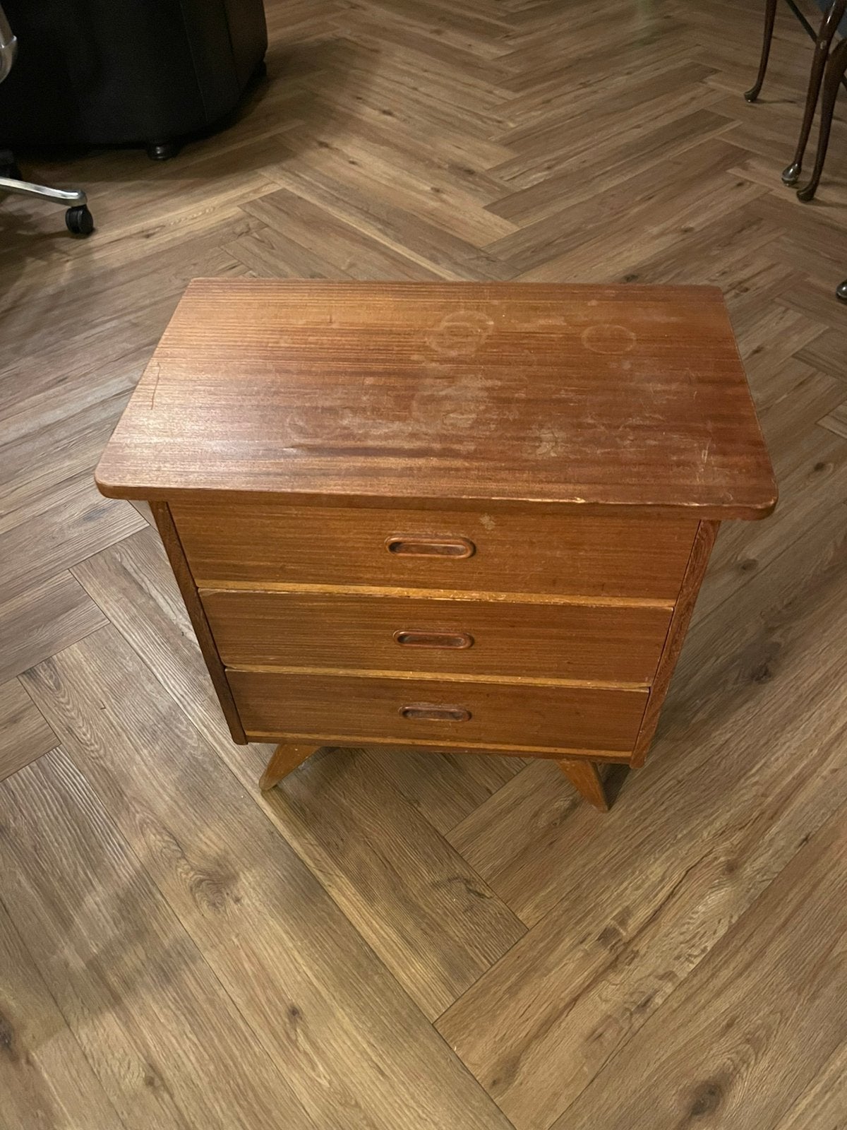 Vintage houten kastje met 3 laden, Ophalen