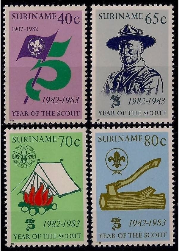Suriname 1983 75jr Scouting padvinderij Baden Powell pfris, Verzenden, Postfris