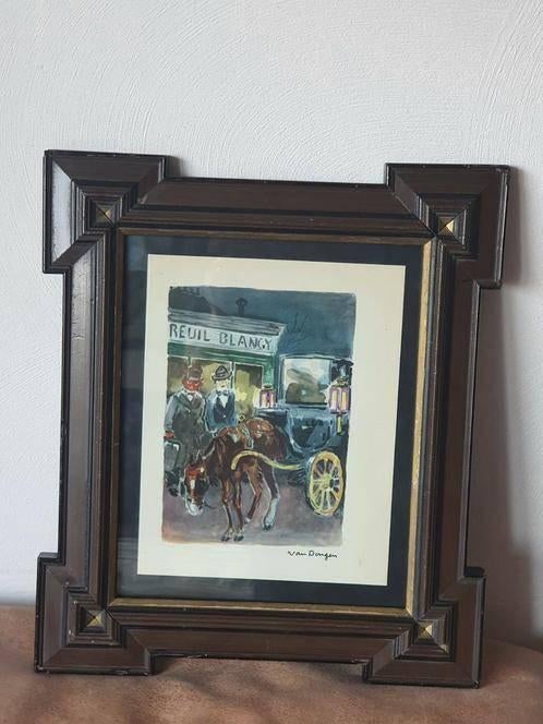Litho Kees van Dongen Le Depart in mooie lijst, Ophalen