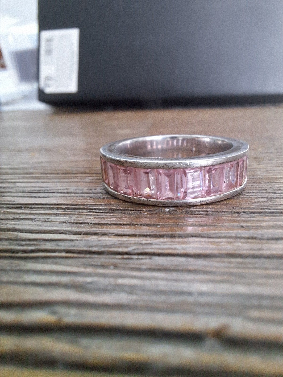 Ring 925 TC zilver roze steen, Sieraden, Tassen en Uiterlijk, Gebruikt, Ophalen of Verzenden, Kleiner dan 17, Roze