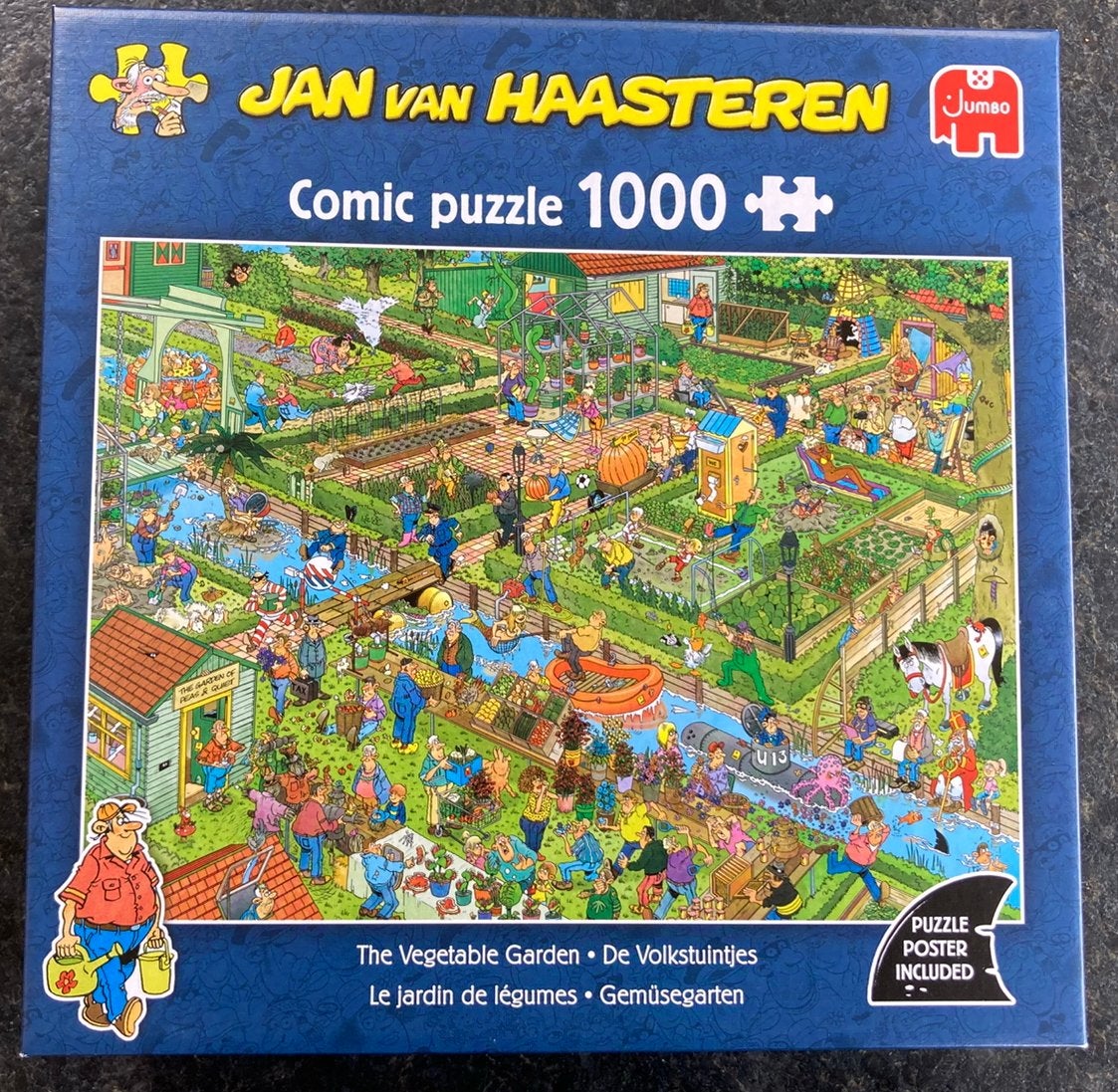 Jan van Haasteren, puzzel, 1000 stukjes, de volkstuintjes, Hobby en Vrije tijd, Denksport en Puzzels, Ophalen of Verzenden, 500 t/m 1500 stukjes