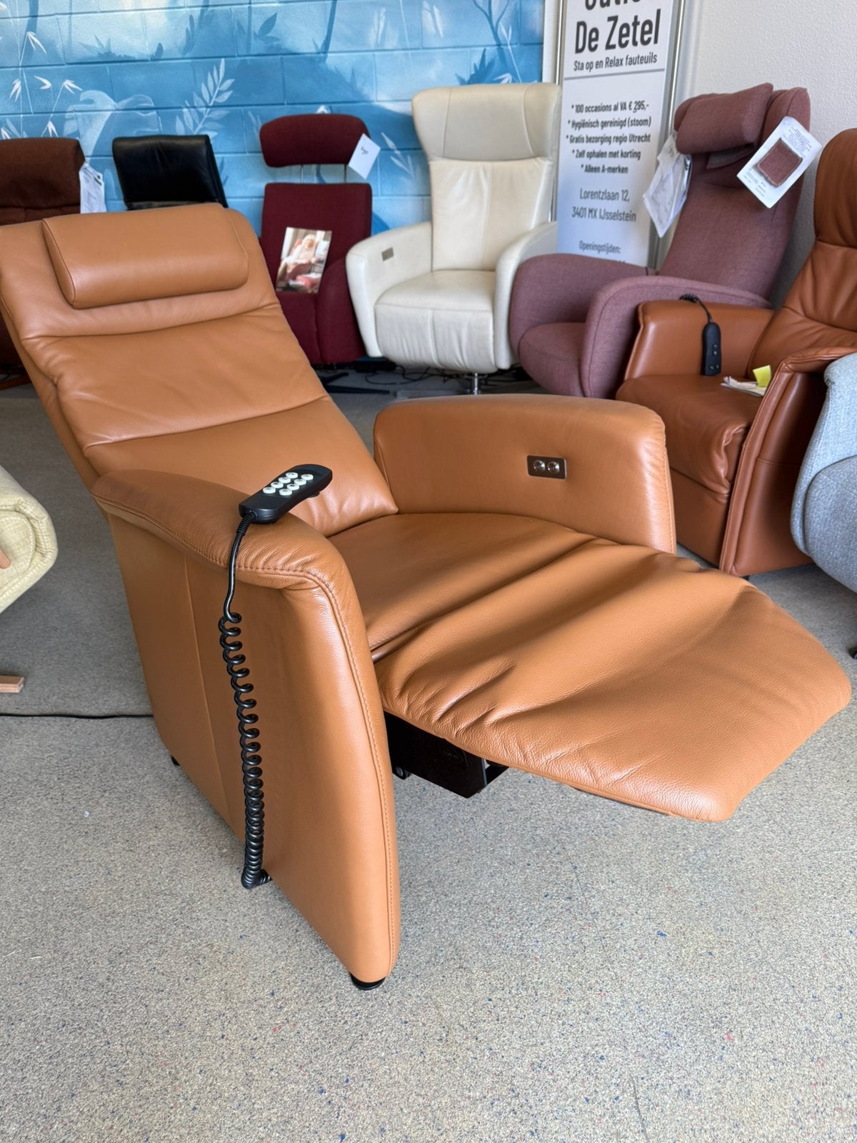 Prominent sta op stoel relax fauteuil luxe uitvoering, Ophalen of Verzenden, Zo goed als nieuw, Leer, Ruim 100 A merken in alle kleuren en maten