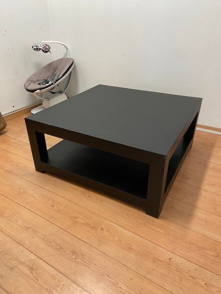 Strakke zwarte salontafel 100x100 cm –Nieuw (winkelvoorraad), Ophalen, Zo goed als nieuw, Rond, 50 tot 100 cm