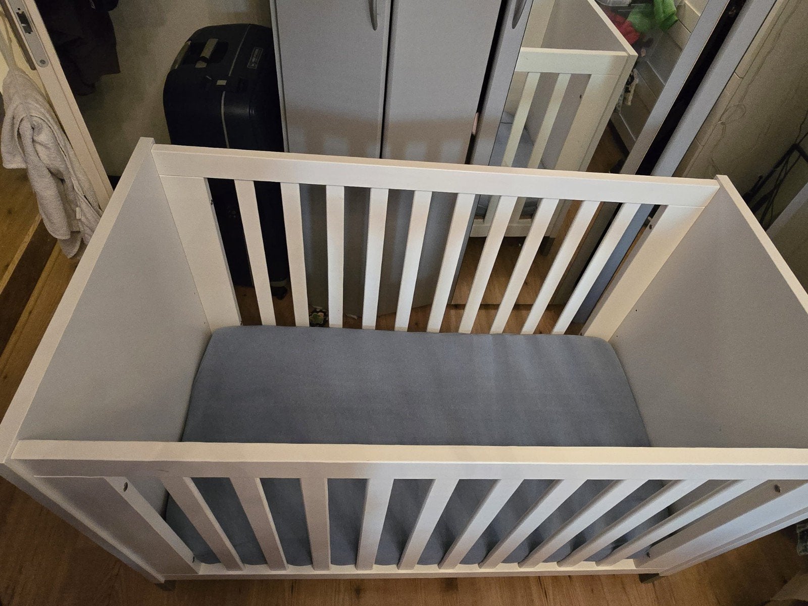 Wit ledikant met Aerosleep matras, Ophalen, Gebruikt, Ledikant