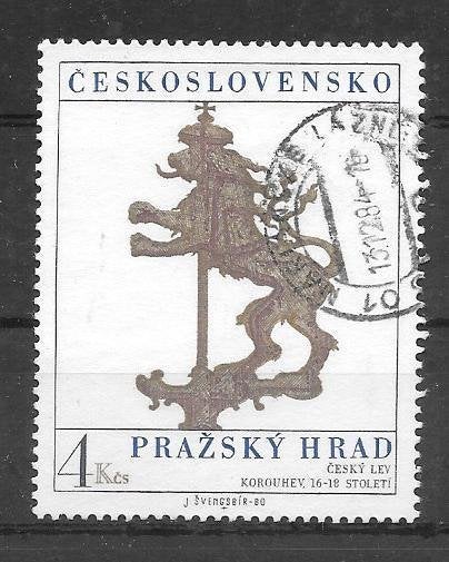 Tsjechoslowakije 1980 Burcht Praag, Verzenden, Overige landen, Gestempeld