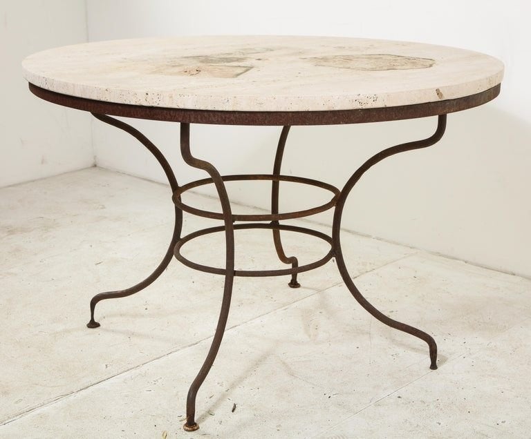 Gezocht ronde tuintafel ijzeren onderstel bruin roest, Tuin en Terras, Ophalen, Gebruikt, Rond, Metaal