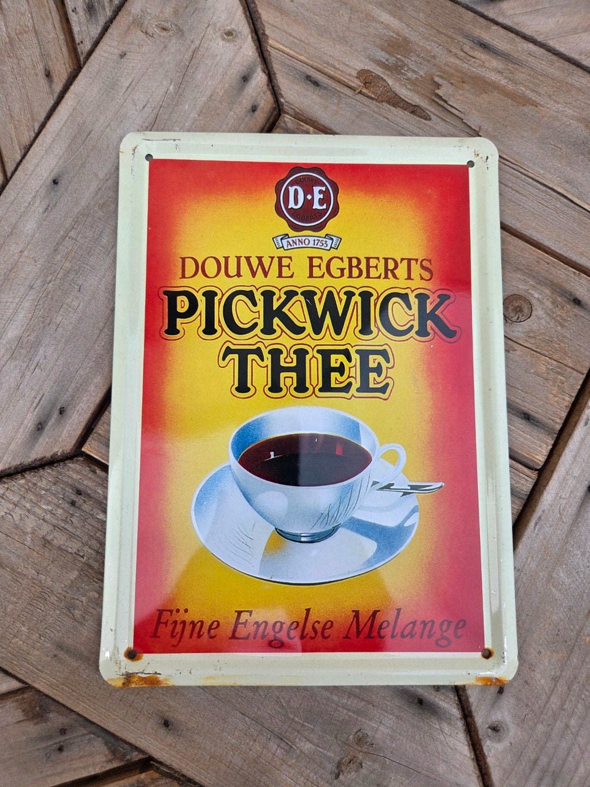 Douwe Egberts Pickwick Thee Reclamebord, Verzamelen, Ophalen of Verzenden, Reclamebord