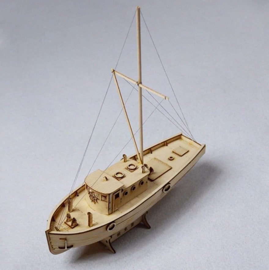 Vissersboot Modelbouw / Model Boot Schip Houten Bouwpakket, Verzenden, Nieuw, Groter dan 1:32