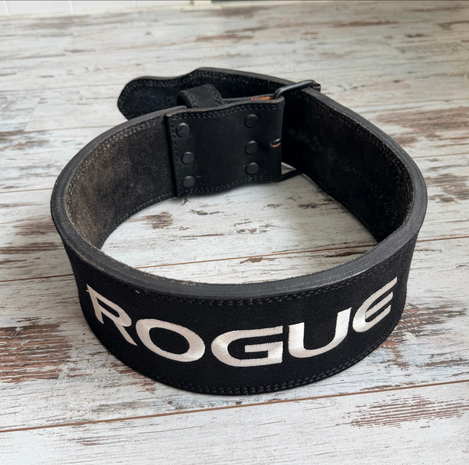 Rogue Fitness Gewichthefriem - Zwart, 114cm, Taille 80-102cm, Sport en Fitness, Ophalen, Gebruikt, Rug, Overige typen