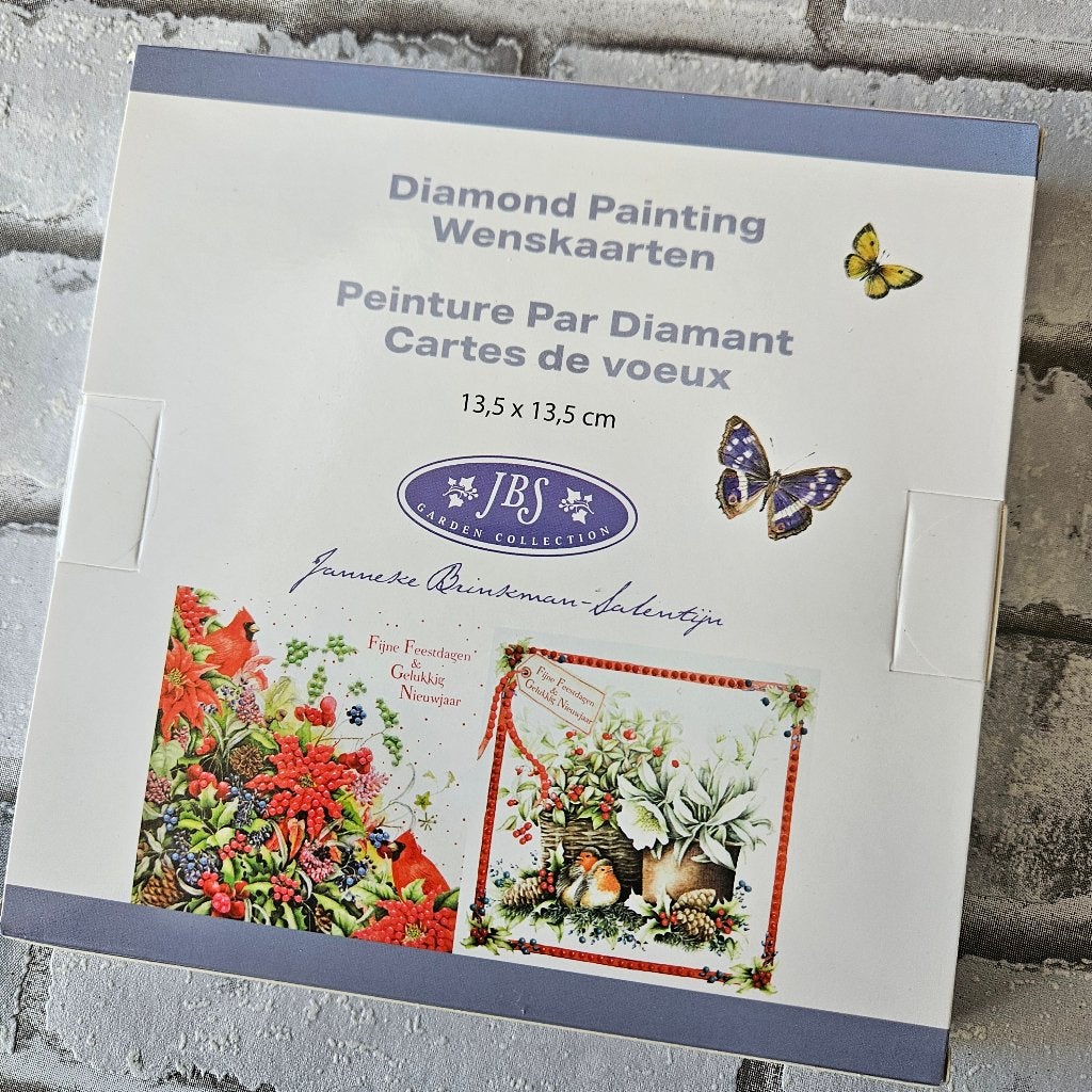 Diamond painting kaarten Bloemen, zelf maken, diy blauw