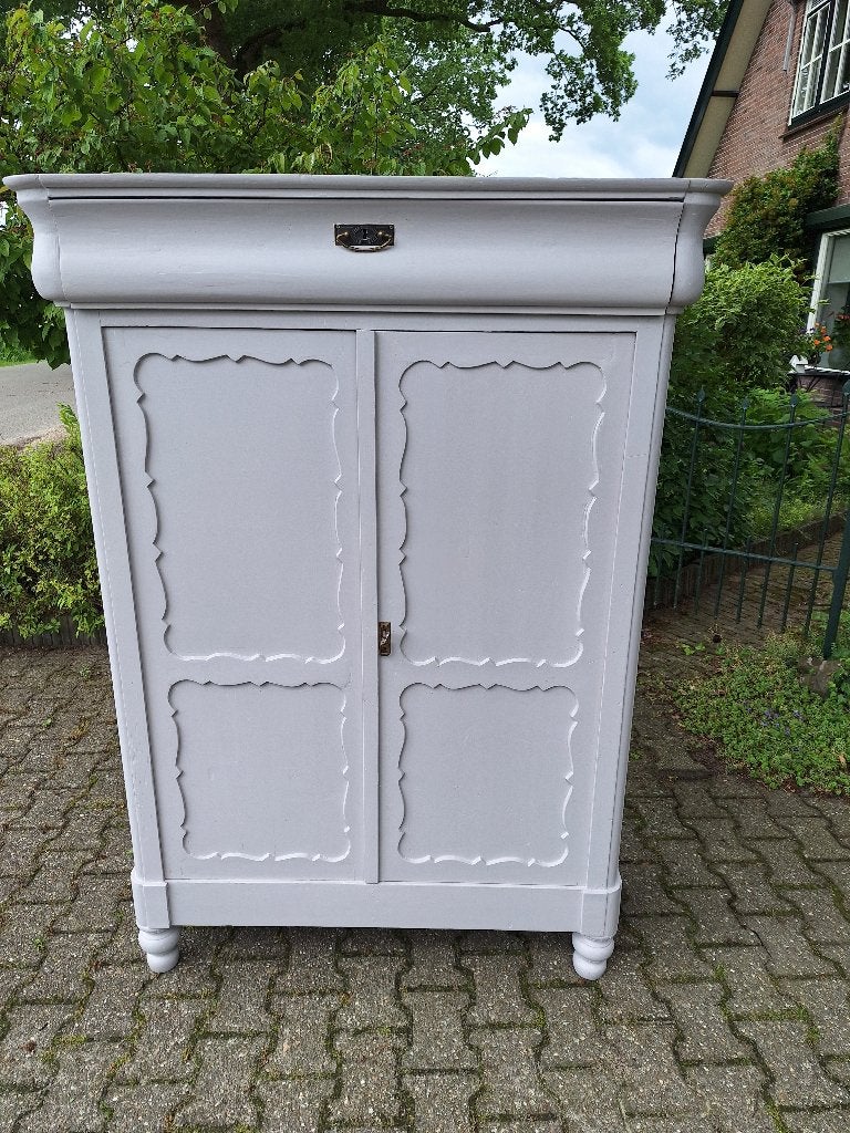 Antiek Brocante grenen Biedermeier meidenkast, Ophalen