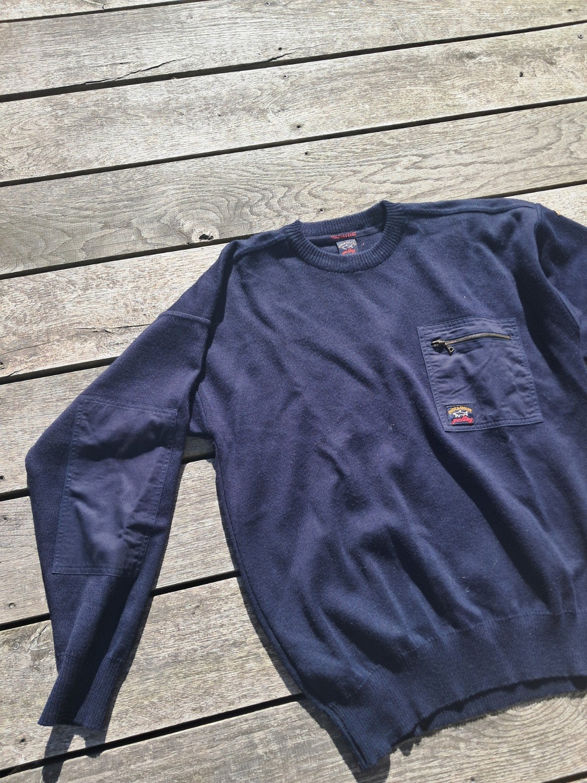 Paul & Shark trui marineblauw wol mix - Maat M, Ophalen of Verzenden, Zo goed als nieuw, Paul & Shark, Maat 48/50 (M)