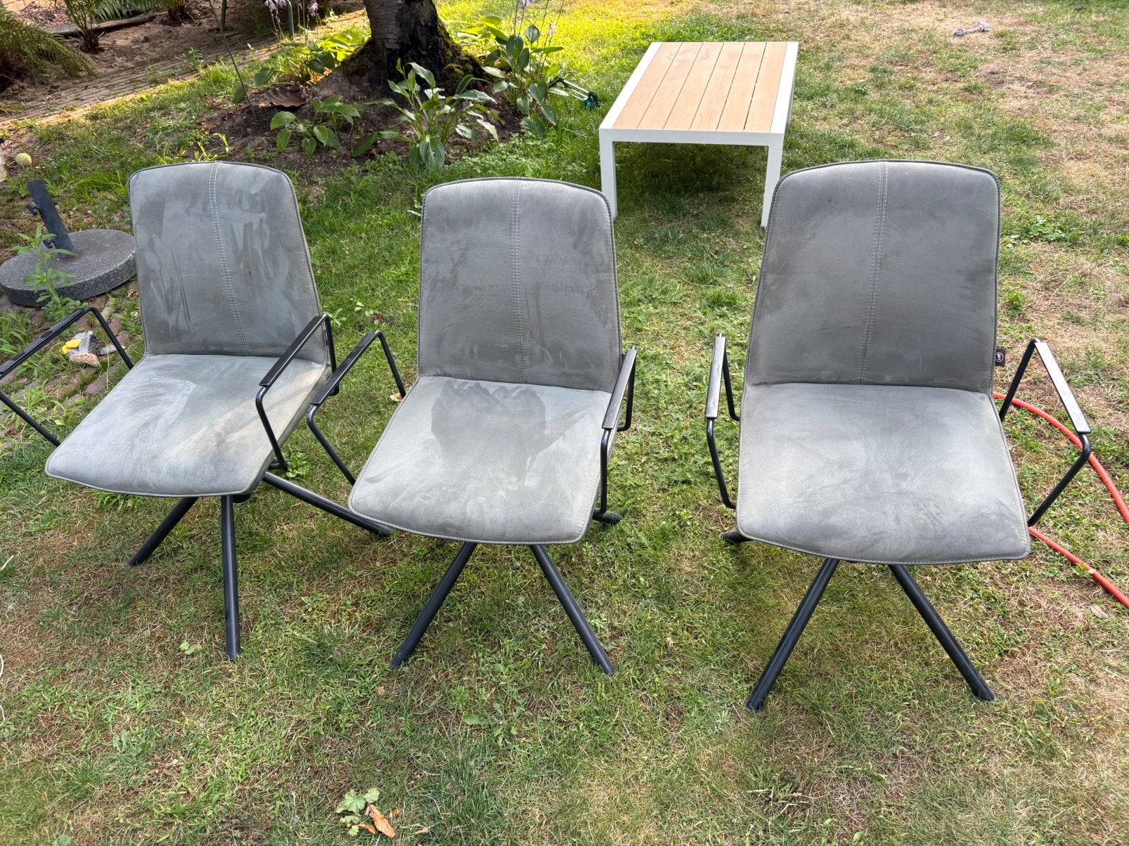 3x Henders en Hazel eettafelstoel mosgroen, Huis en Inrichting, Stoelen, Ophalen, Drie, Zo goed als nieuw, Stof