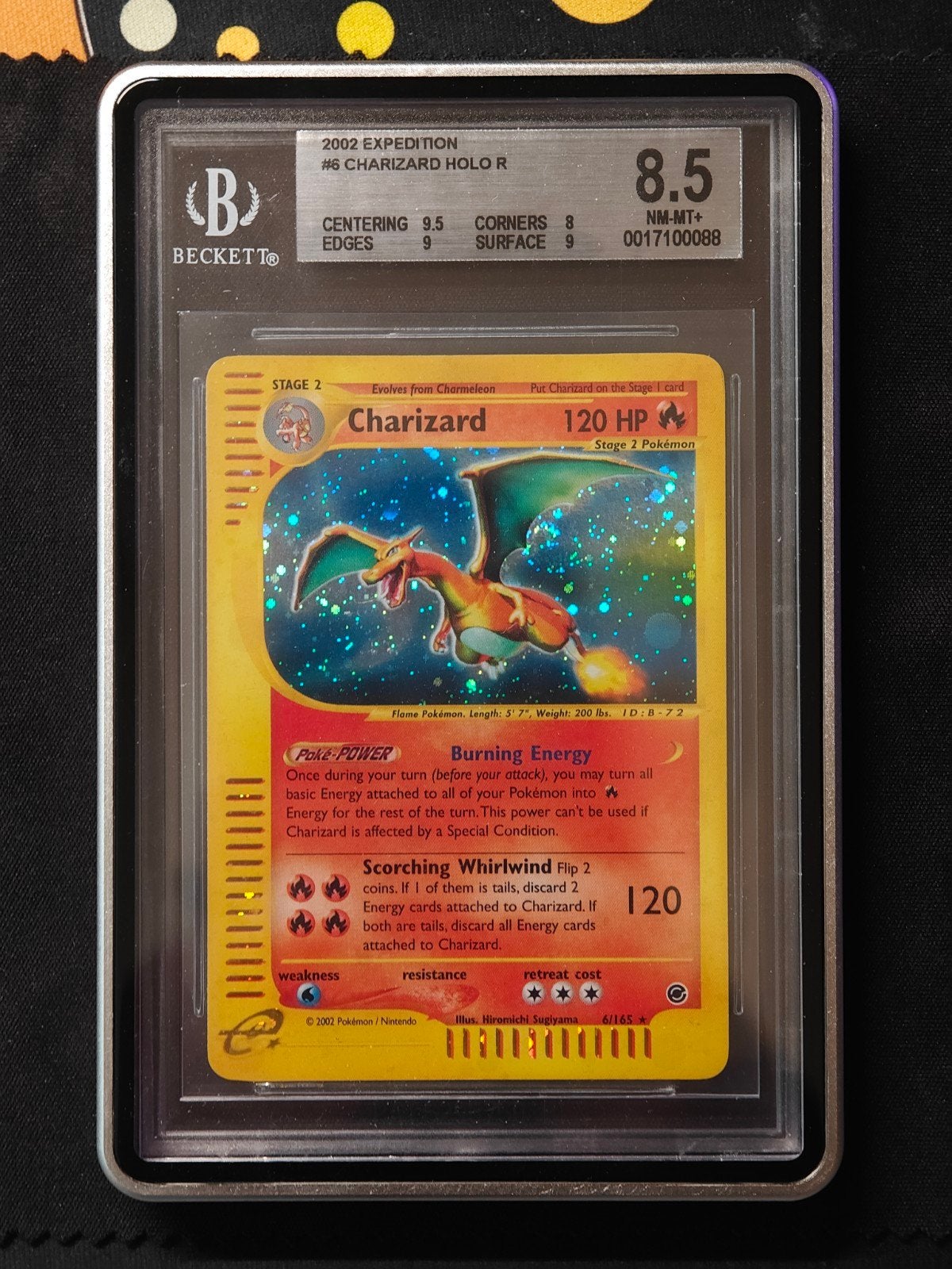 Charizard expedition Holo 6 6/165 BGS 8.5 PSA, Ophalen, Zo goed als nieuw