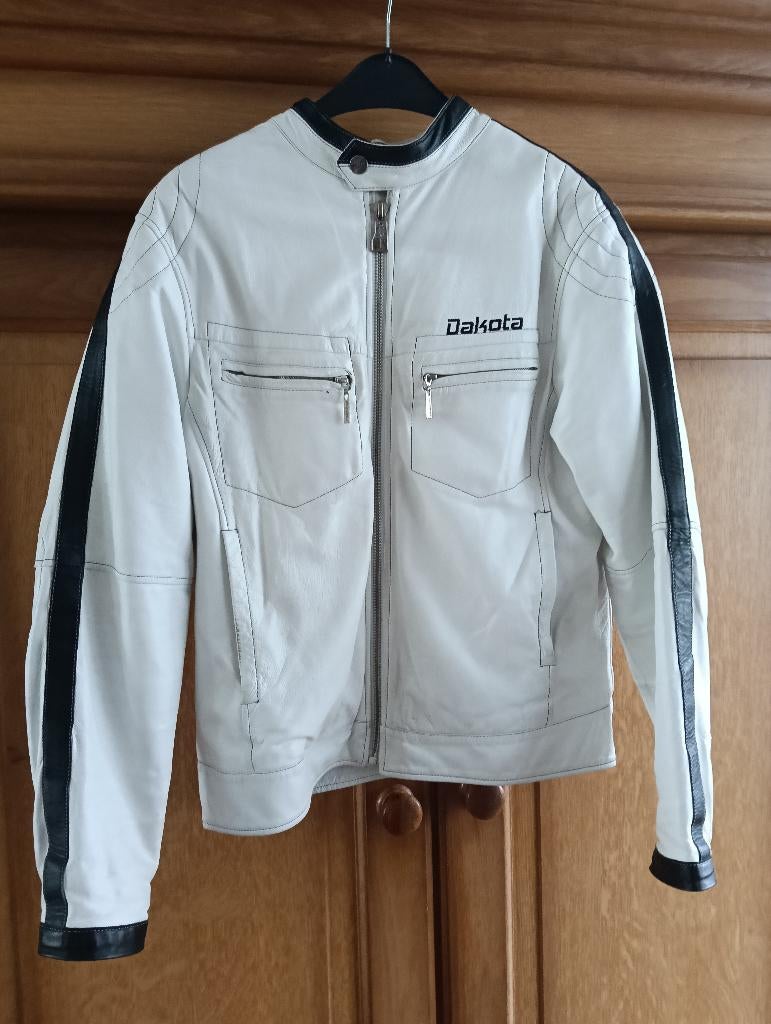 Leren stoere roadjack dames met leuke details, Wit, Overige typen, Nieuw, Ophalen of Verzenden