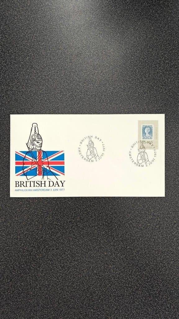 FDC - British Day Amphilex RAI Amsterdam 2 juni 1977, Postzegels en Munten, Postzegels | Eerstedagenveloppen, Ophalen of Verzenden