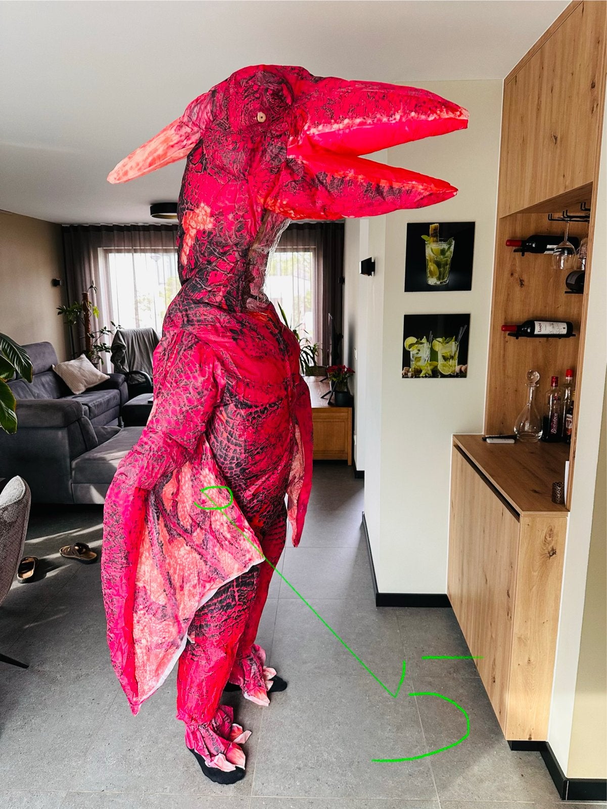 Opblaasbare Dinosaurus Pakken - Diverse Modellen, Carnaval, Verzenden, Maat 42/44 (L), Nieuw