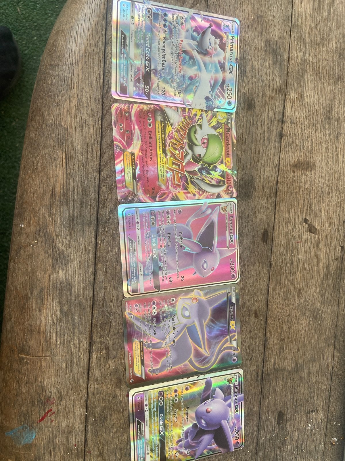 Pokémon GX en EX kaarten - Primarina, Gardevoir, Espeon, Ophalen, Gebruikt, Meerdere kaarten, Foil
