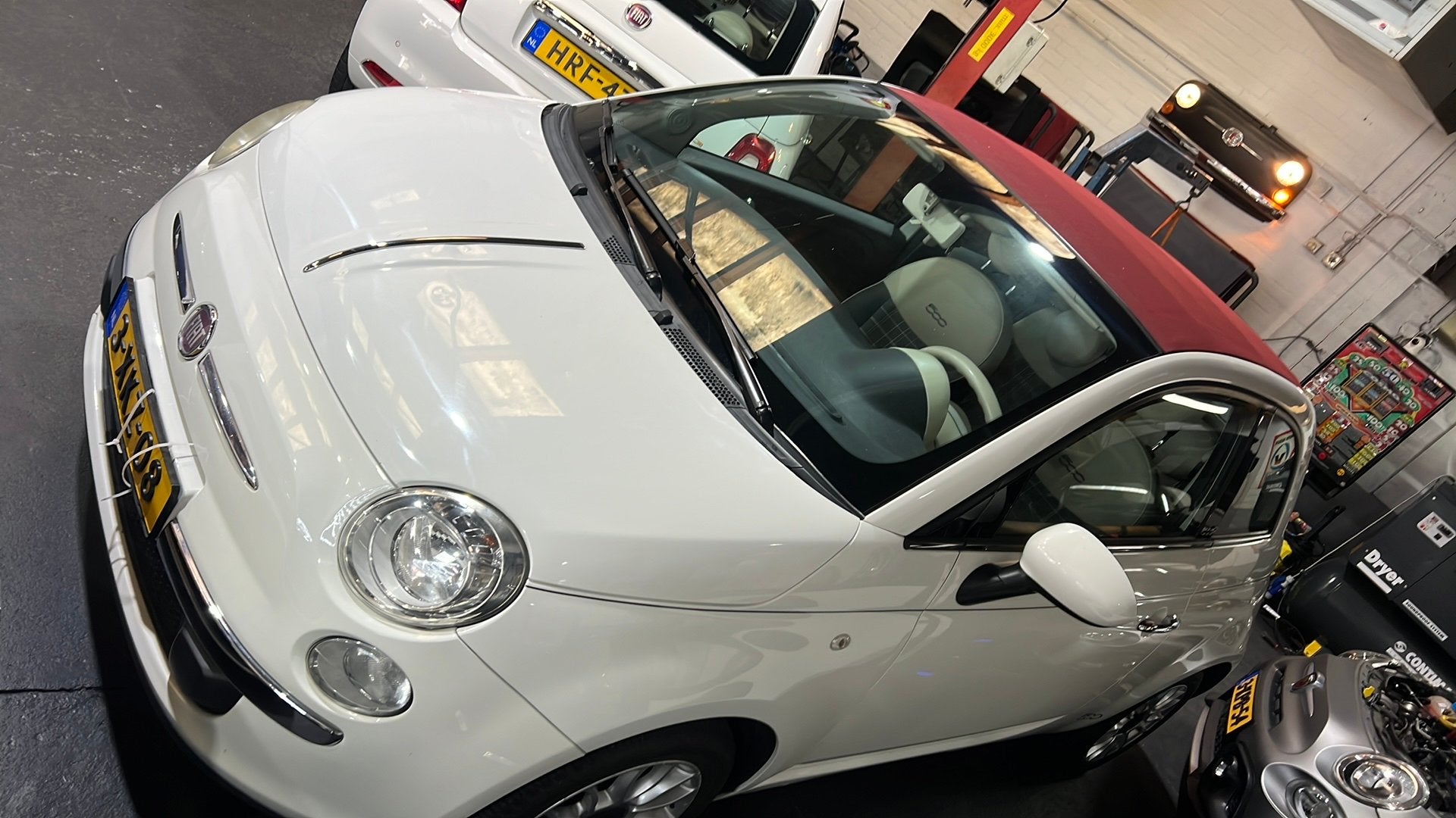 Fiat 500 1.2  cabriolet lichte hagel schade, Ophalen, Benzine