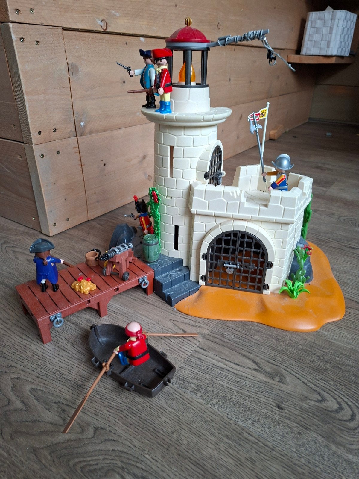Playmobil Piratenfort met vuurtoren en figuren, Kinderen en Baby's, Ophalen, Pirates, Gebruikt, Gebouw