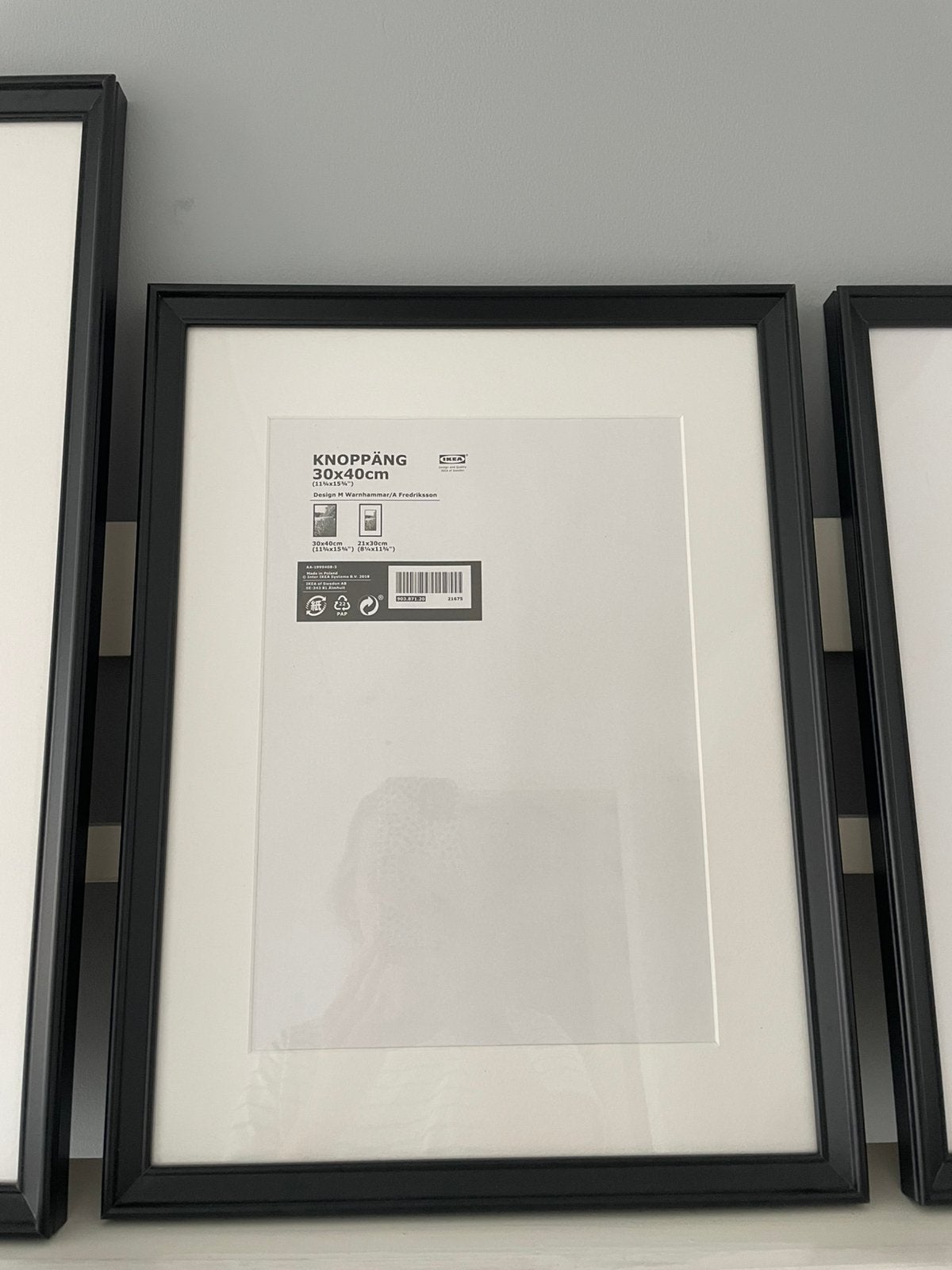 KNOPPÄNG - fotolijst - zwart - 30x40 cm, Audio, Tv en Foto, Fotografie | Fotolijsten, Ophalen, Met passe-partout, Standaard fotolijst