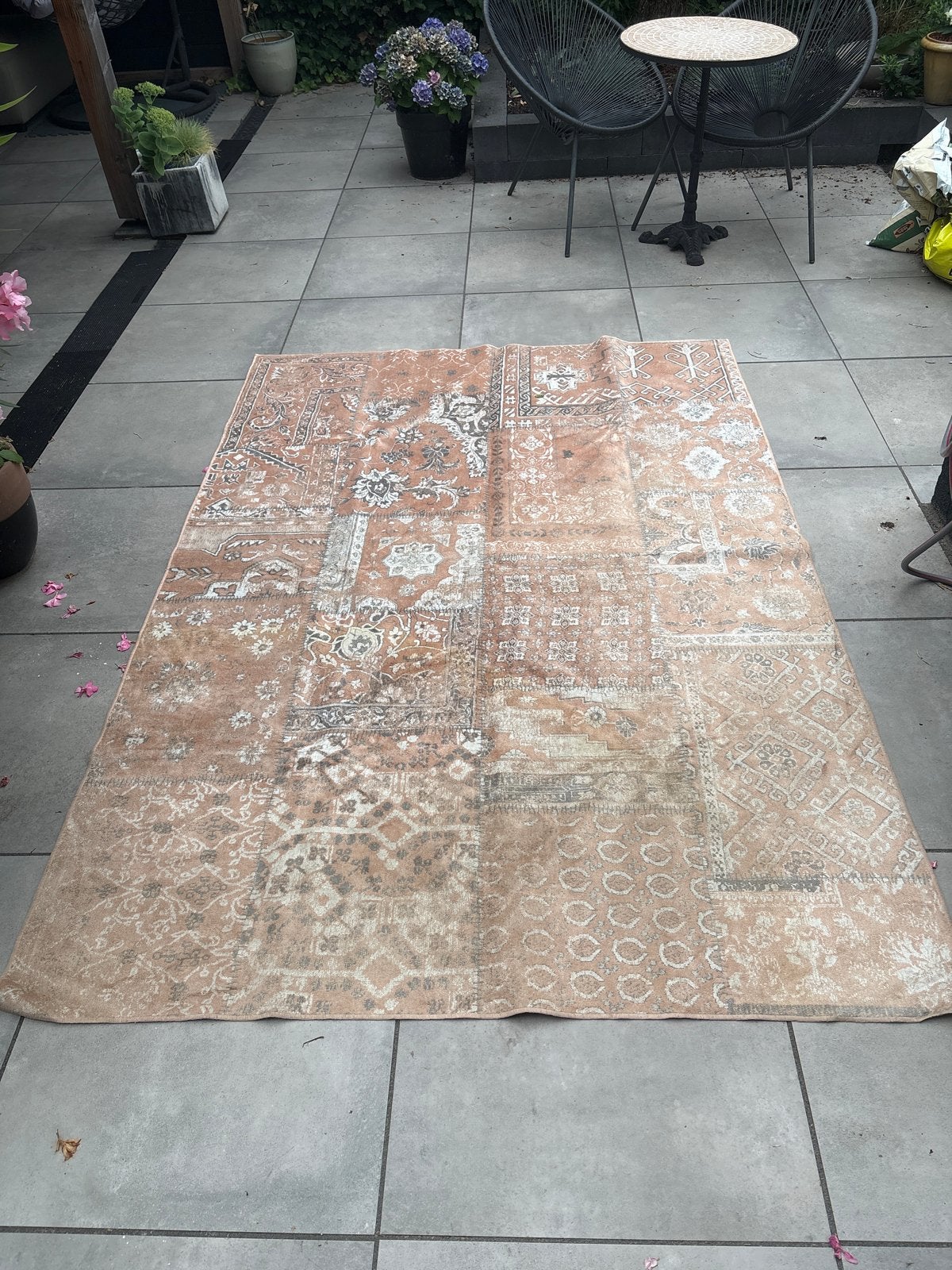 Vloerkleed 230x158 cm - Vintage look, Ophalen, Gebruikt, Bruin, 150 tot 200 cm
