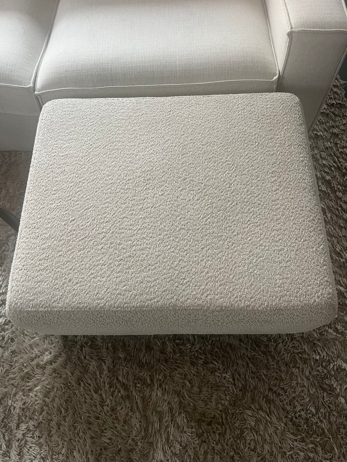 Beige hocker Elsa, Ophalen, Zo goed als nieuw, Rechthoekig