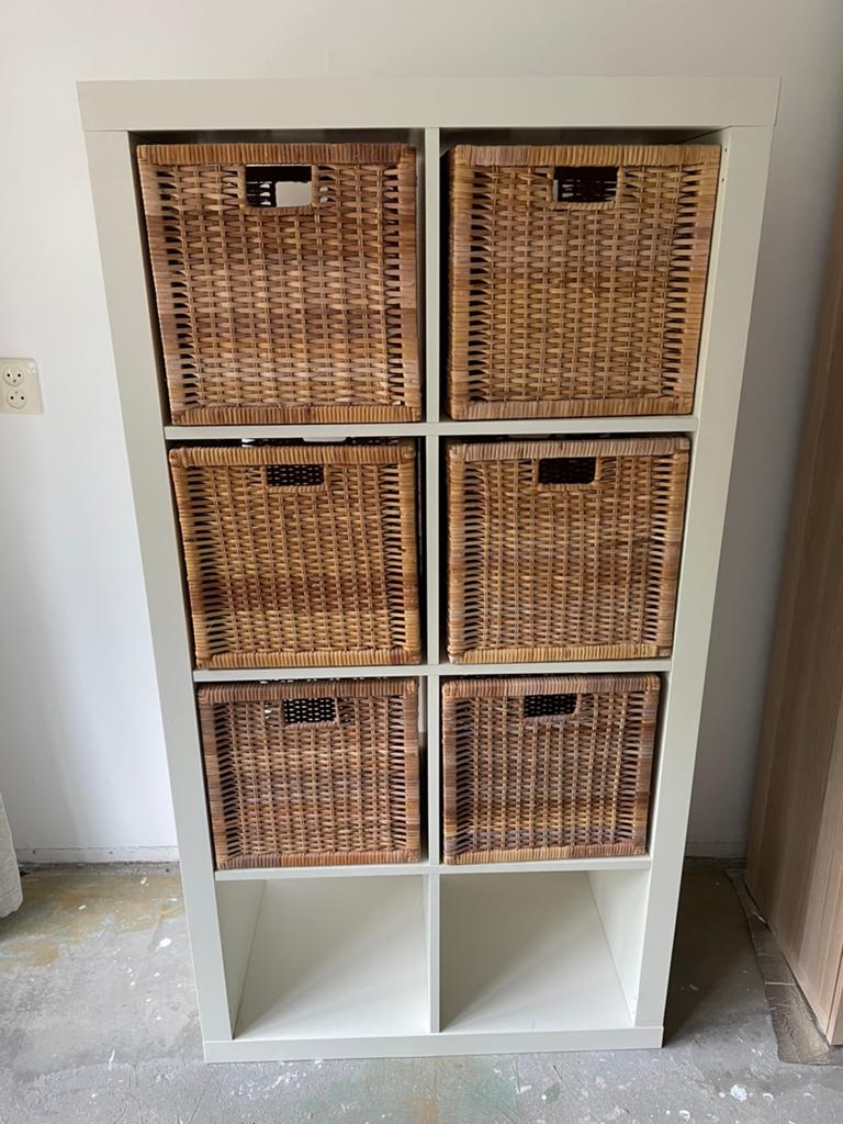 IKEA Kallax kast wit 80x40x150cm met manden, Ophalen, Gebruikt