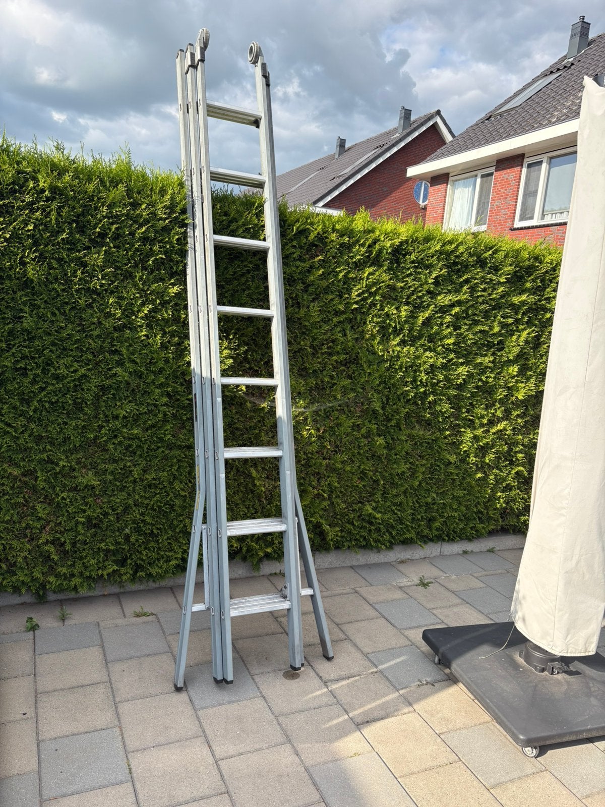 Dirks Glazenwassers ladder, Ophalen, Zo goed als nieuw, Ladder, Opvouwbaar of Inschuifbaar