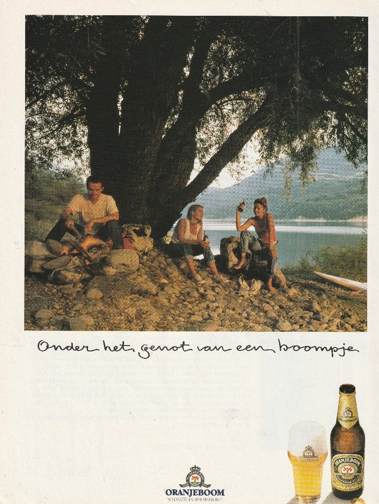 retro reclame 1990 Oranjeboom bier wat een genot, Verzenden, Overige typen