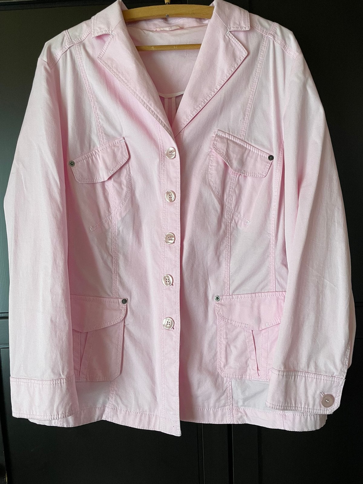 Roze katoenen colbert jasje maat 48, Ophalen of Verzenden, Zo goed als nieuw, Maat 46/48 (XL) of groter, Roze