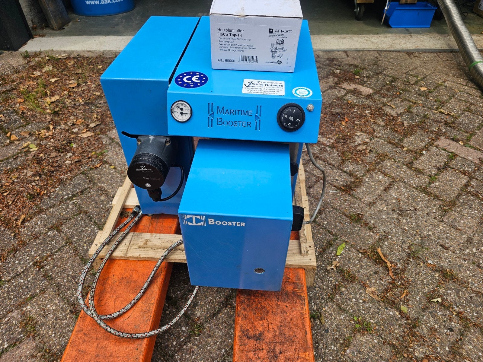 MARITIME BOOSTER MINI II Oliegestookte Combi-ketel 17KW, Ophalen, 30 tot 80 cm, Gebruikt, Cv-ketel of Combi-ketel