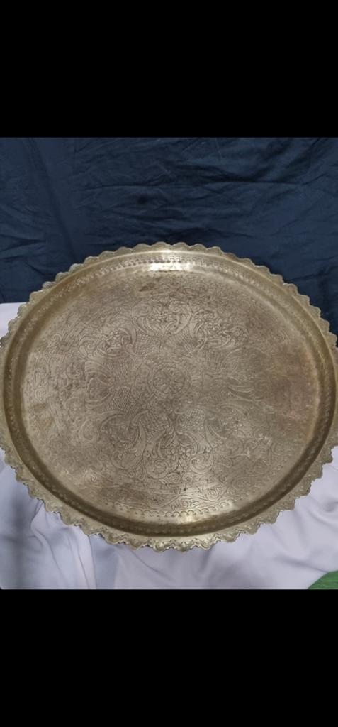 Antiek Chinees Bronzen-Koperen Dienblad met Voeten, Ophalen of Verzenden, Brons