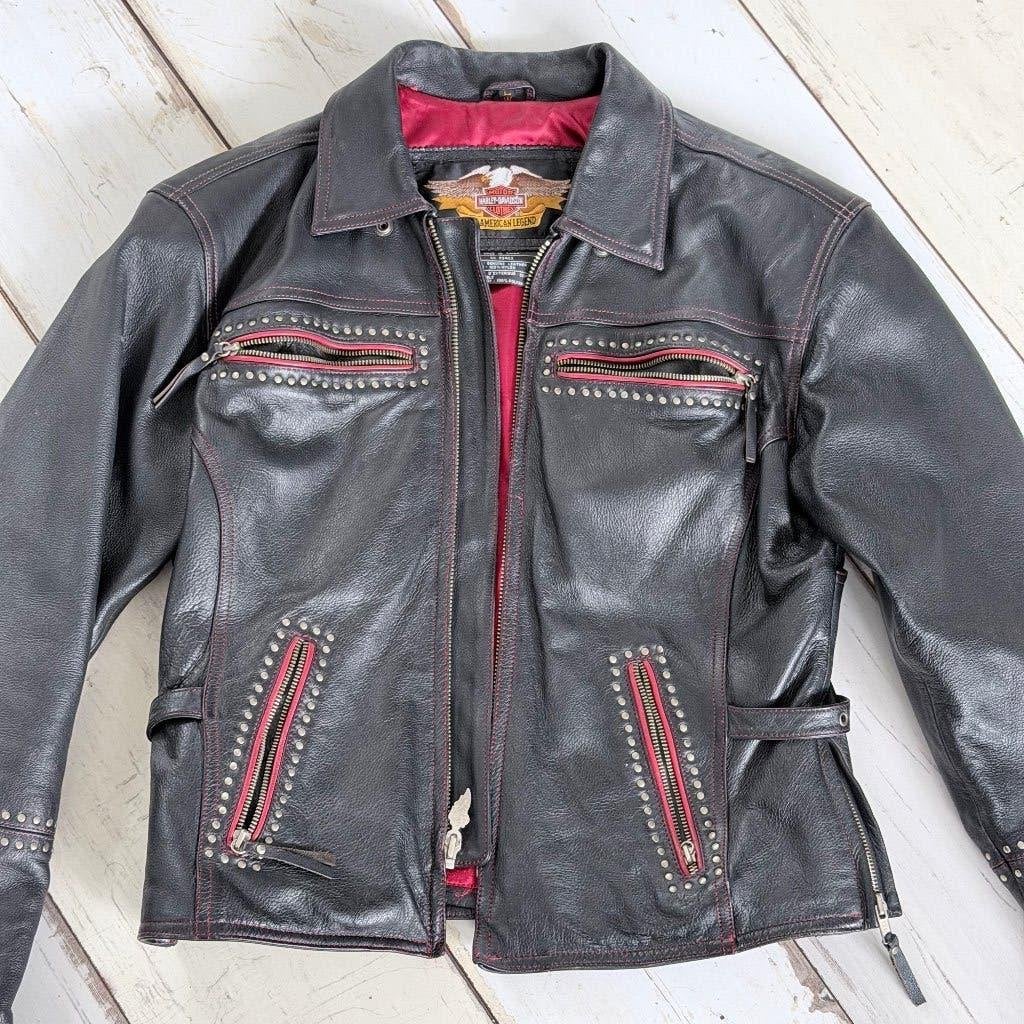 Originele Harley-Davidson leren dames motorjas – maat L, Ophalen, Jas | leer, Harley Davidson, Dames