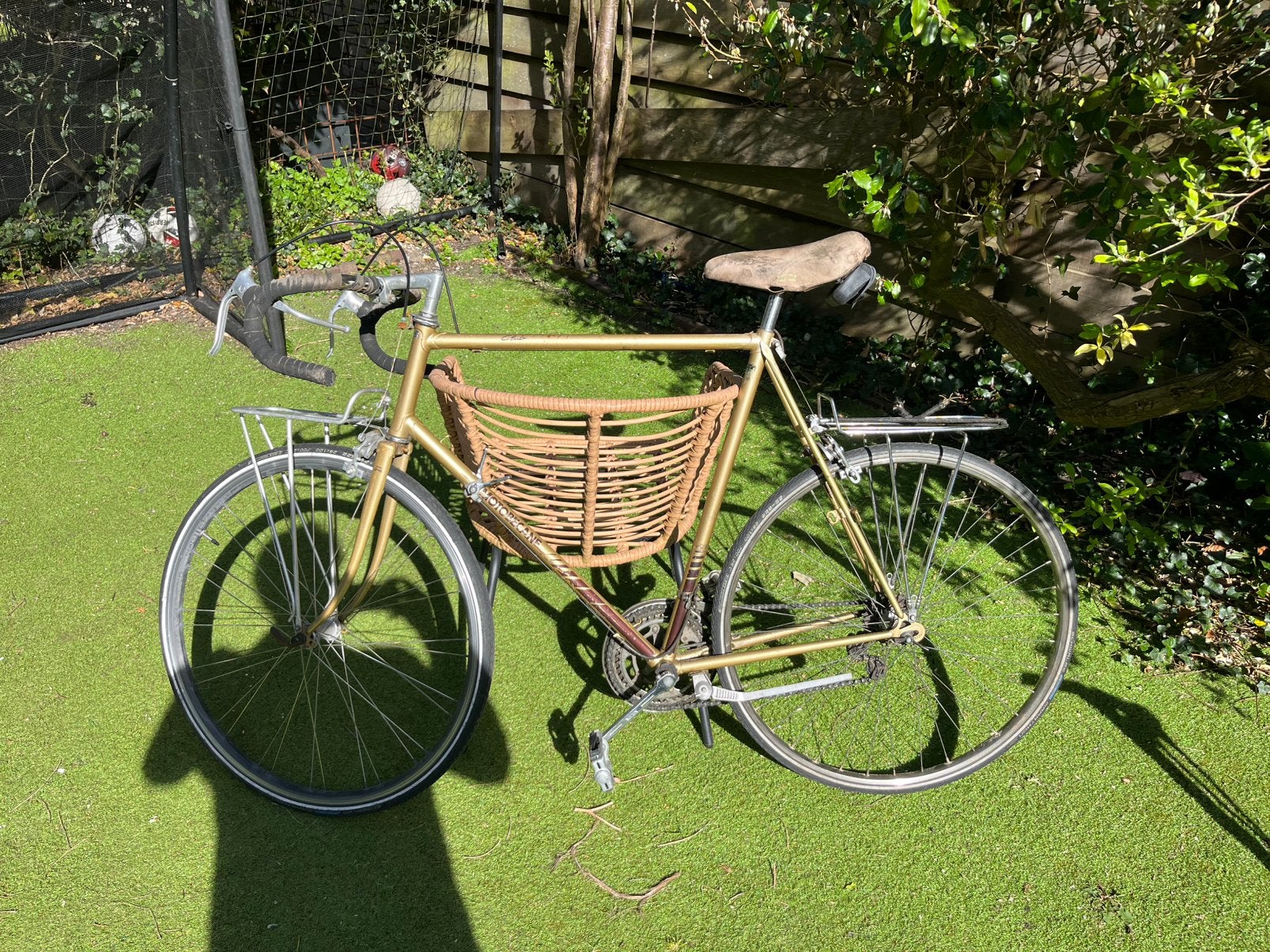 Motobecane vintage gouden racefiets, 55 tot 59 cm, Ophalen, Velgrem, Jaren '60 of nieuwer