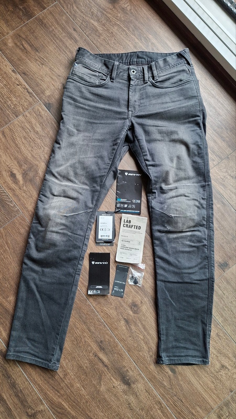 Rev'it detroit 2 TF motorjeans 32/34 grijs, Ophalen of Verzenden, Tweedehands, Broek | textiel