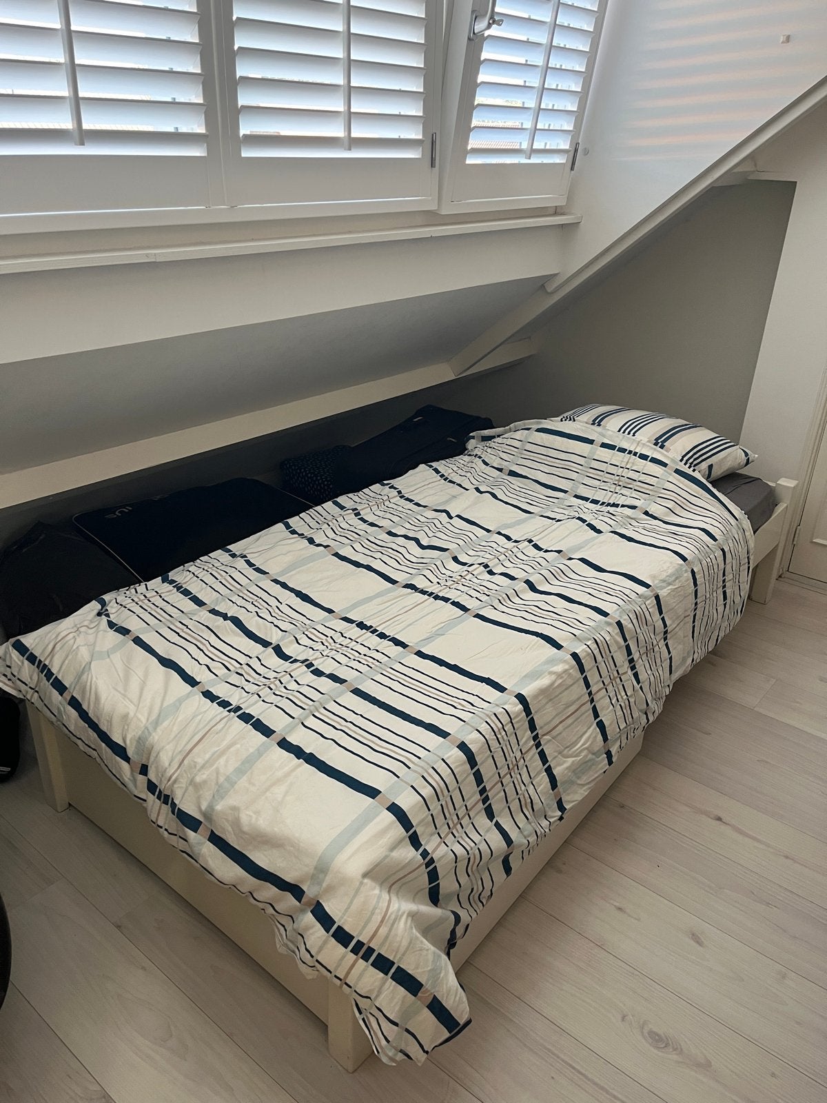 Eenpersoonsbed met lades - Wit, 90x200 cm, Ophalen, Gebruikt, 90 cm, Eenpersoons