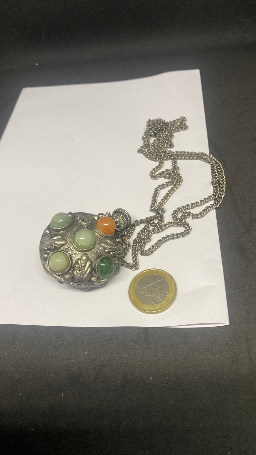 Mooi parfum / snuif flesje uit india, Ophalen of Verzenden, Zilver, Ketting