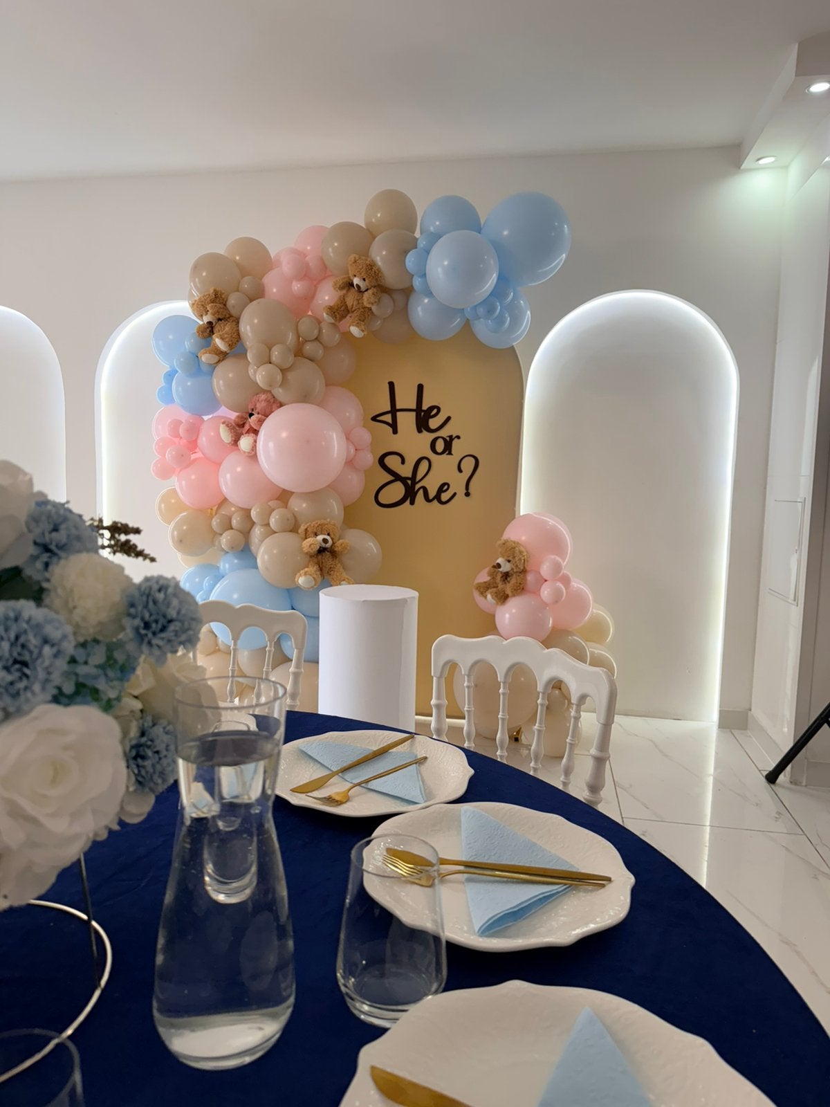 Gender reveal en Babyshower decoratie / Ballonnen Backdrop, Ophalen, Nieuw, Geboorte of Huwelijk