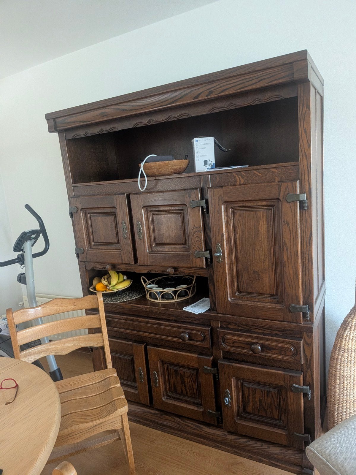 Zware oude eiken kast - Gratis af te halen, Ophalen, Rustiek, Vintage, Gebruikt, 200 cm of meer