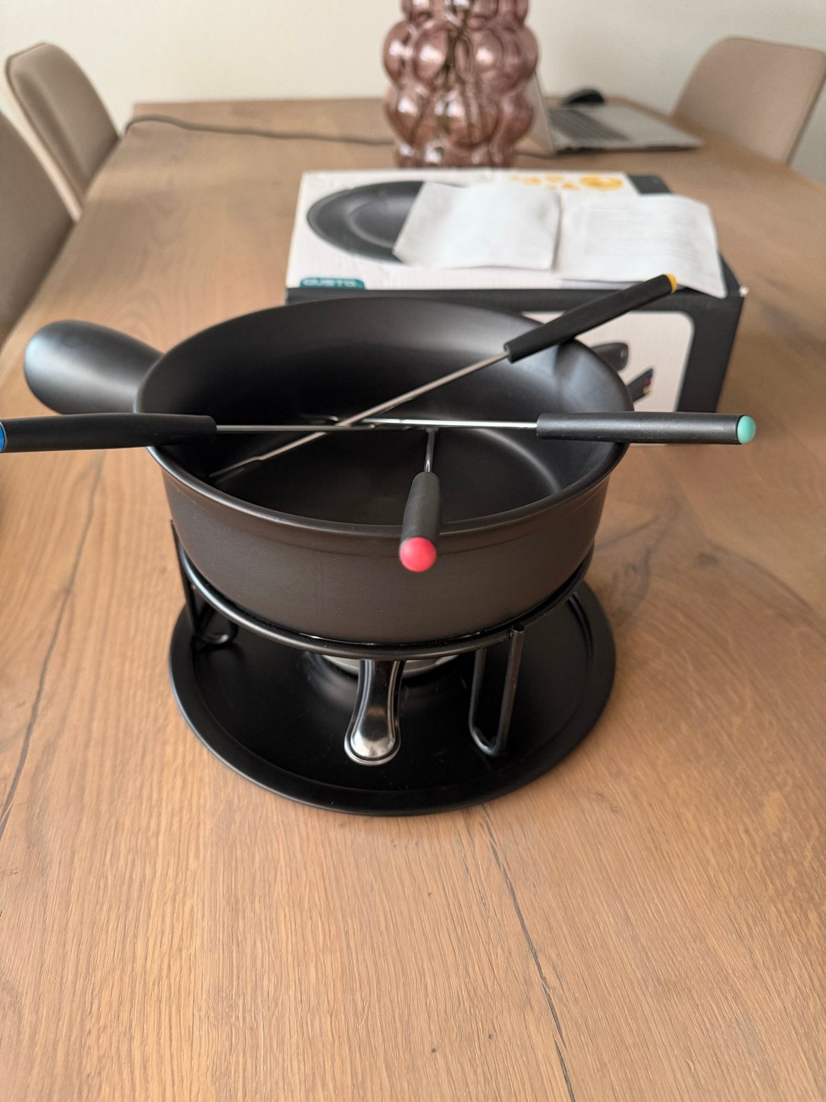 Gusta Fondueset - Zo goed als nieuw, Witgoed en Apparatuur, Fonduesets, Ophalen, Zo goed als nieuw, Brander, Fondueset
