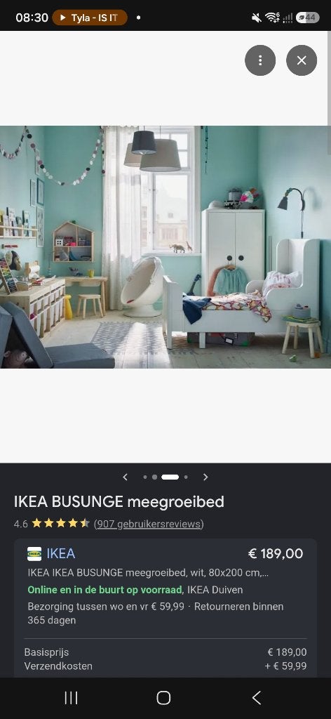 NIEUW IKEA busunge bed, Gebruikt, 70 tot 85 cm, 180 cm of meer, Ophalen