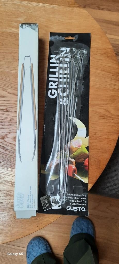 Barbecue pennen en tang, Ophalen of Verzenden, Nieuw