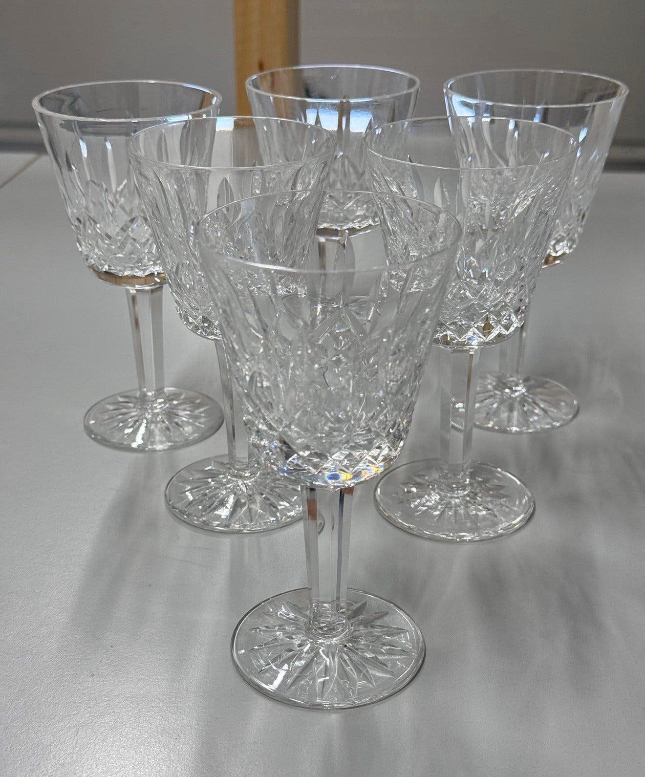 6X Waterford Crystal 'Lismore' Kristal Kristallen wijnglazen, Ophalen of Verzenden