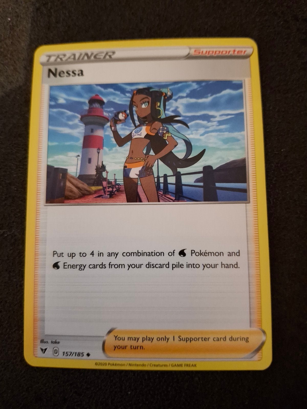 Pokémon TCG Nessa Supporter Kaart 157/185, Hobby en Vrije tijd, Verzamelkaartspellen | Pokémon, Ophalen of Verzenden, Zo goed als nieuw