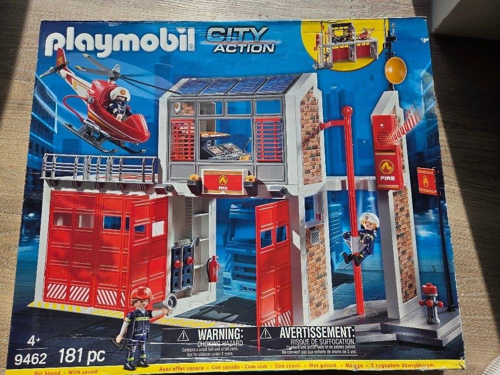 Playmobil brandweerkazerne, Kinderen en Baby's, Ophalen, Gebouw, Complete set, Zo goed als nieuw