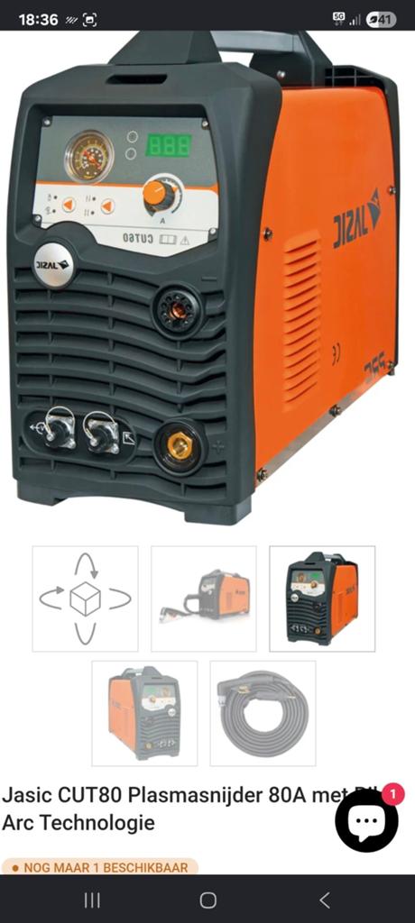Jasic CUT80 Plasmasnijder 80A met Pilot Arc Technologie, Ophalen, Nieuw