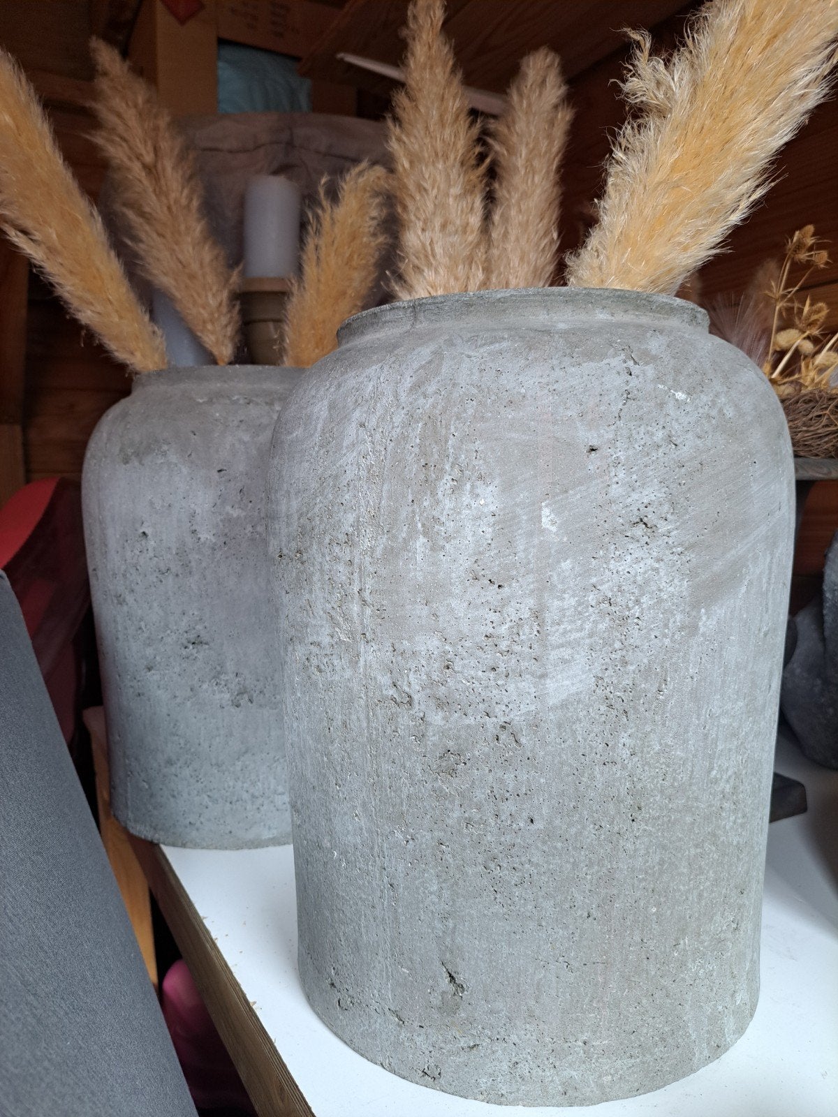 set van 2 grote PTMD vazen, Ophalen, Bruin