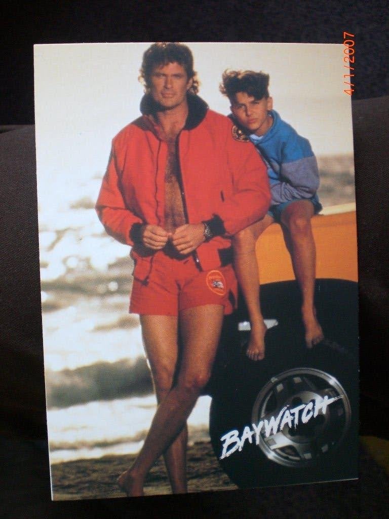 kaart Baywatch David Hasselhoff Jeremy Jackson, Ophalen of Verzenden, 1980 tot heden, Ongelopen, Sterren en Beroemdheden